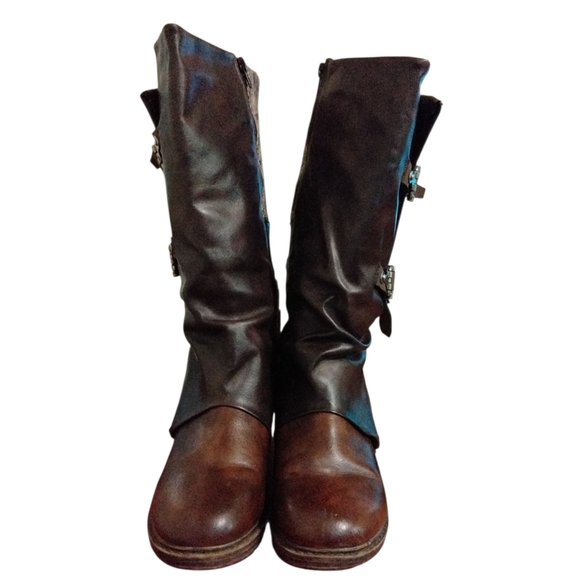 Muk Luks Brown Moto Boots Women's Size 10 - Picture 2 of 16